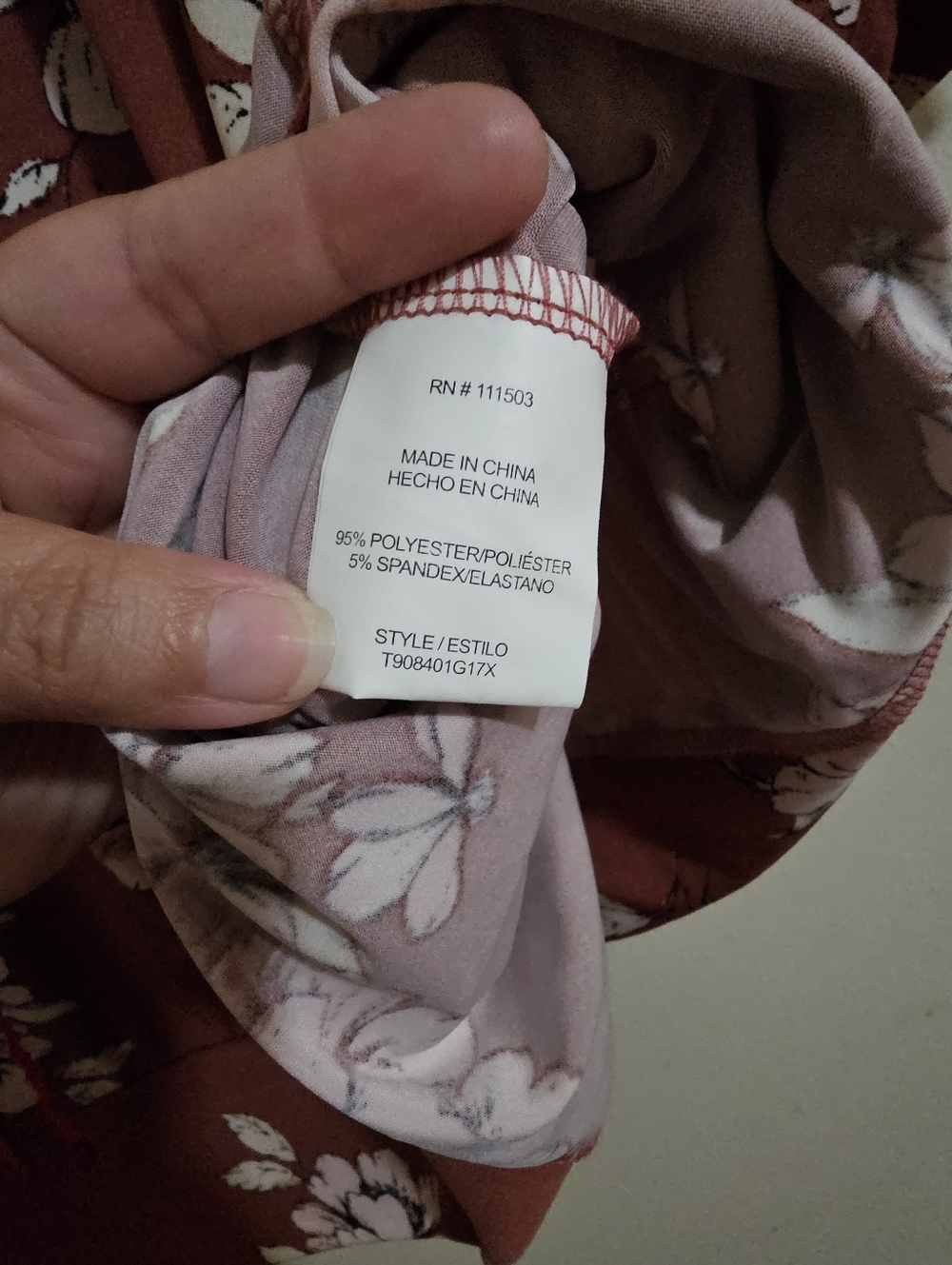 Floral Scoop Neck Blouse in Rust - Picture 2 of 4